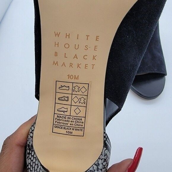 White House Black Market SUEDE & SNAKE-EMBOSSED PUMPS - Picture 4 of 11